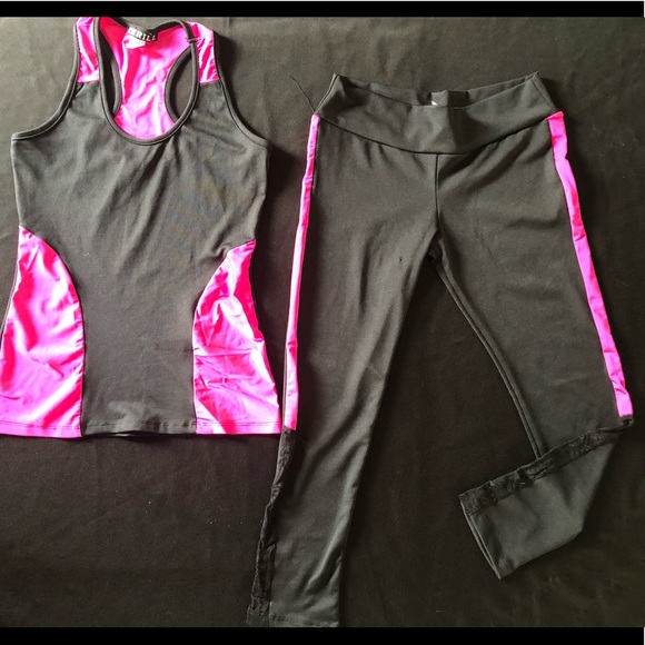 Thriller Pants - Racer Tank and Lace insert leggings Thriller Pants - Racer Tank and Lace insert leggings